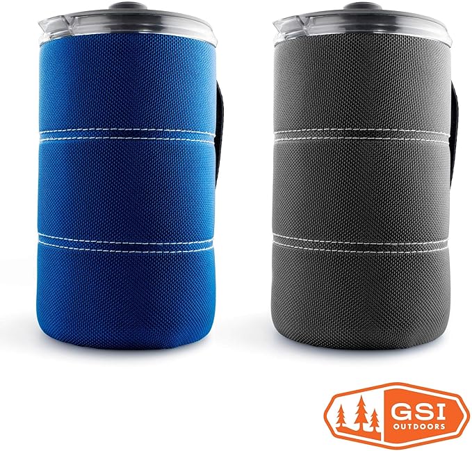 GSI Outdoors, 30 Fl Oz JavaPress, French Press Coffee Maker for Camping and Travel, Blue