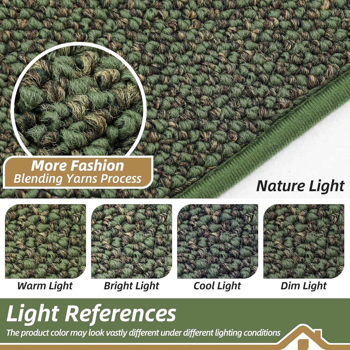 BEQHAUSE Kitchen Runner Rugs 24"x72", Non-Slip Kitchen Mats for Floor, Super Absorbent and Stain Resistant Kitchen Rug, Machine Washable Rugs for Kitchen, Hallway, Laundry & Sink, Green