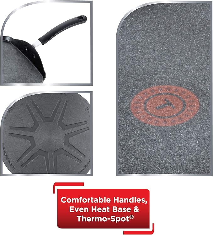 T-Fal Ultimate Hard Anodized Nonstick Griddle 10.25 Inch Oven Broiler Safe 400F Cookware, Pots and Pans, Dishwasher Safe Grey