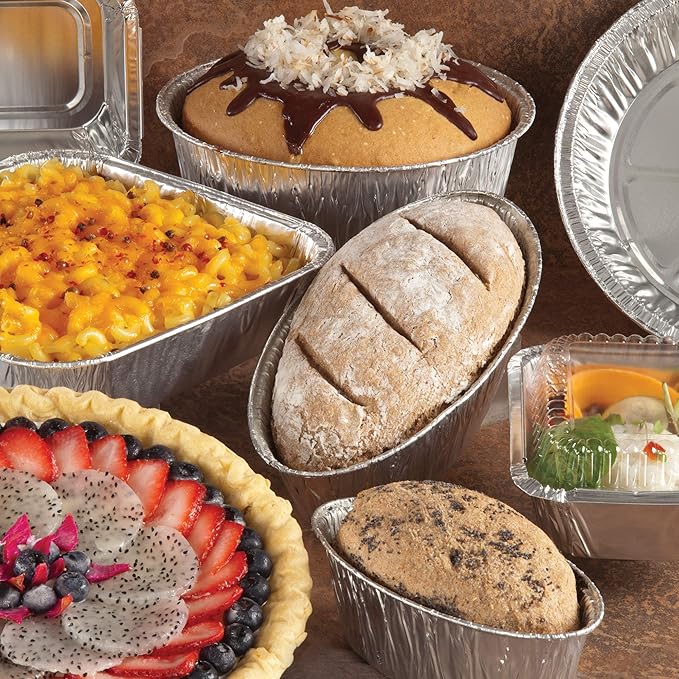 Aluminum Pans Half Size, 9X13, Extra Heavy Duty Disposable Foil Pans For Baking (10 Pack) Roasting & Chafing, Deep Tin Foil Bakeware, Steam Table Tray, Cookware, Food Prepping, Cake & Oven Pan