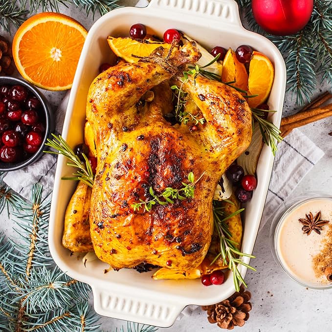 8 Quart Roaster Oven with Self-Basting Lid, with Removable Roasting Rack, Turkey Defrost & Warm Function, Adjustable Temperature for Use as a Slow Cooker, Stainless Steel, Grey