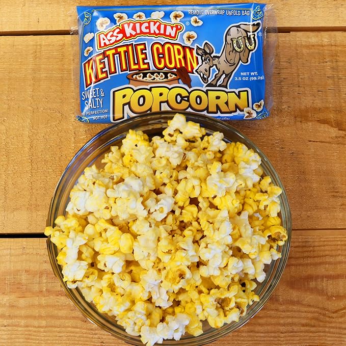 KICKIN’ Kettle Corn Microwave Popcorn - 6 Pack - Ultimate Sweet Gourmet Gift - Try if you dare!