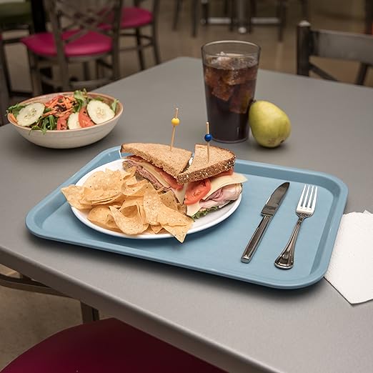 Carlisle FoodService Products Cafe Plastic Fast Food Tray, 12" x 16", Slate