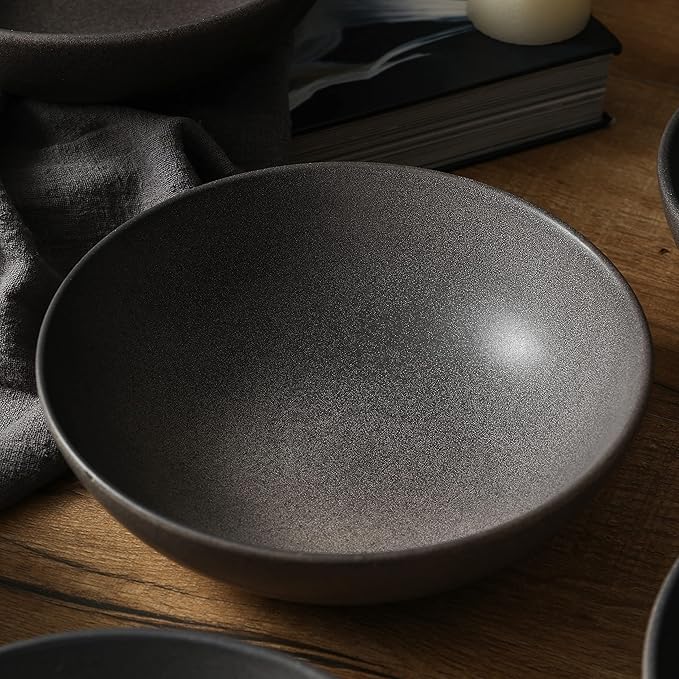 Stone Lain Grao Stoneware 32-Piece Dinnerware Set, Grey