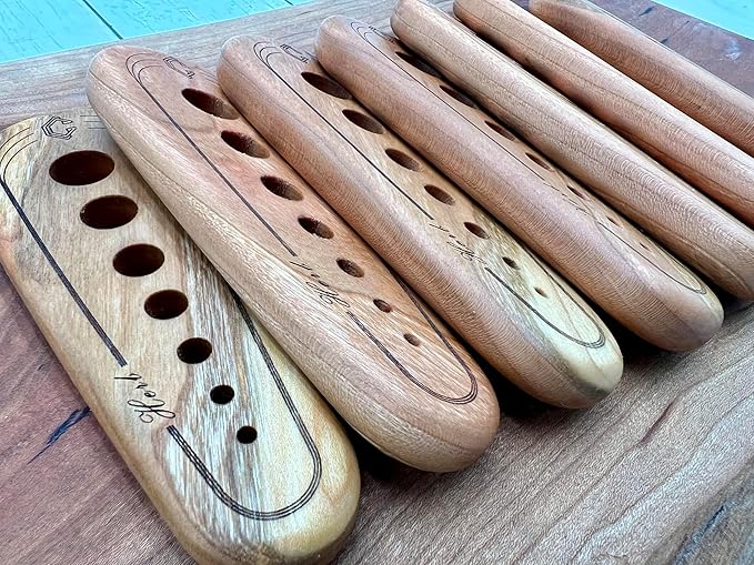 Handmade Cherry Hardwood Herb Stripper – Multi-Size Holes for Rosemary, Thyme, Oregano – Artisanal Kitchen Tool from Central Kentucky Woodshop, Food-Safe Finish