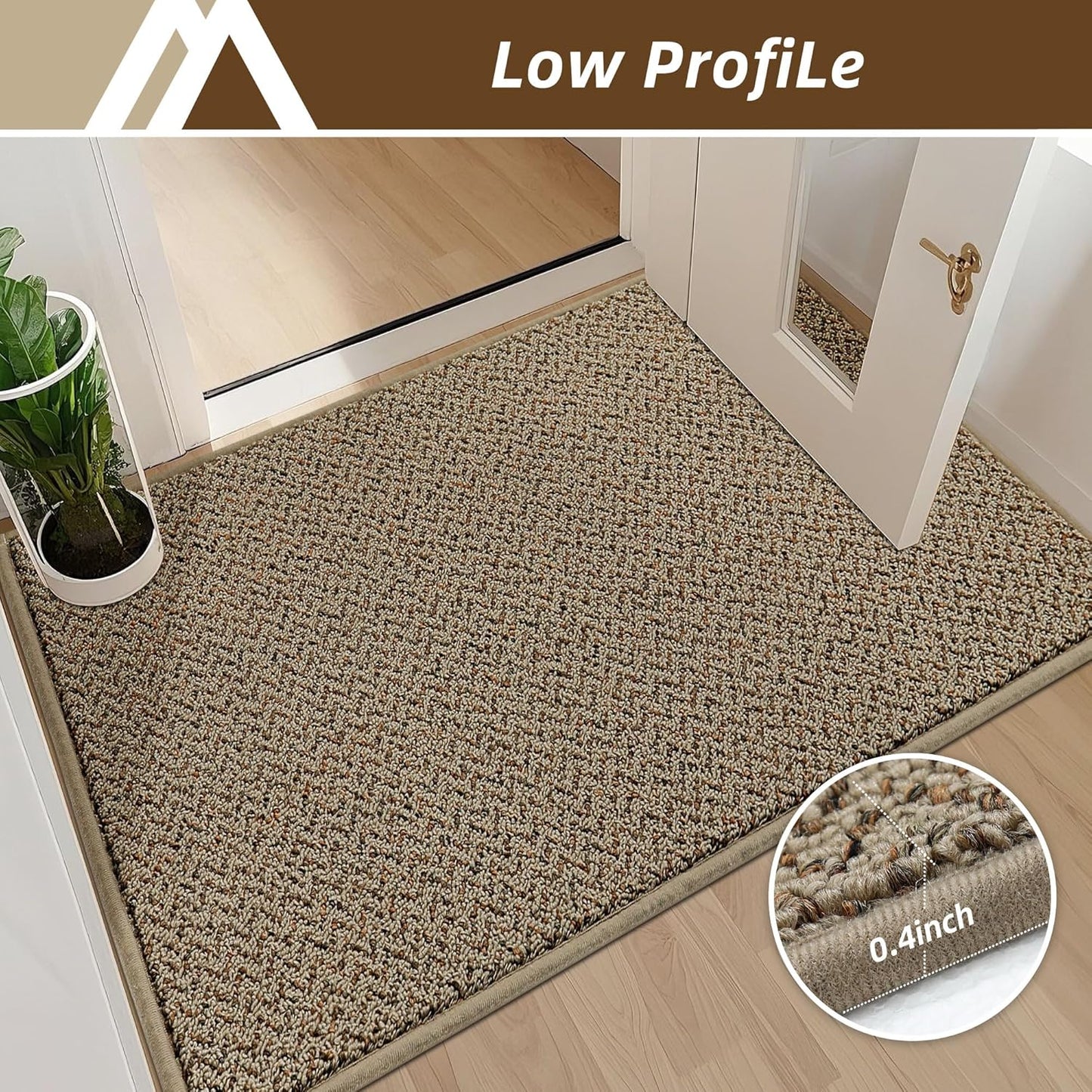 COSY HOMEER-Door-Mat 32"x48" Non Slip Absorbent Entryway Rugs Dirt Trapper Doormats Washable Entrance Mats Low Pile Welcome Floor Mat for Front Back Door and Entry Mats,Taupe
