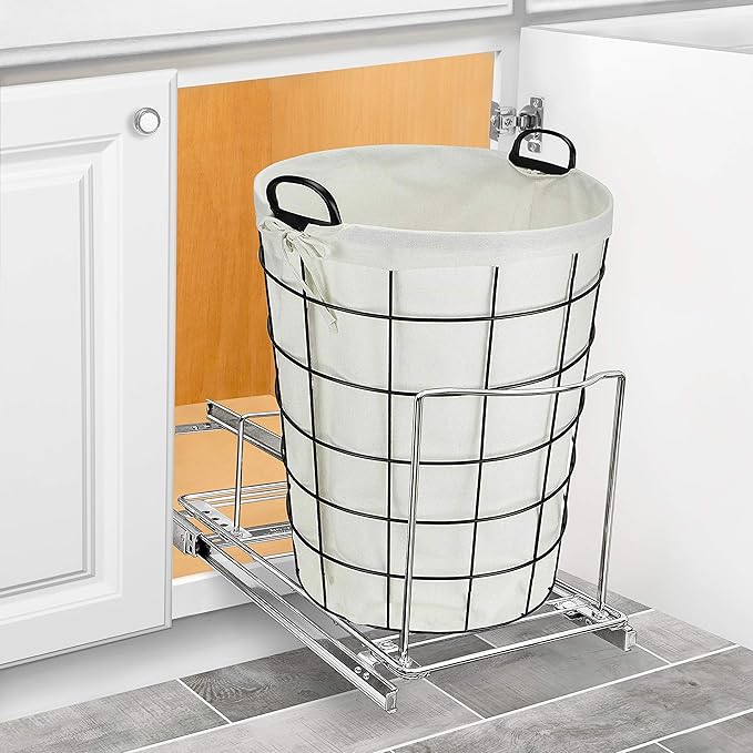 LYNK PROFESSIONAL® Pull-Out Trash Can Drawer – Sliding Organizer for Kitchen Cabinet or Under-Sink Use – Heavy Duty Storage Rack (Bin Not Included)