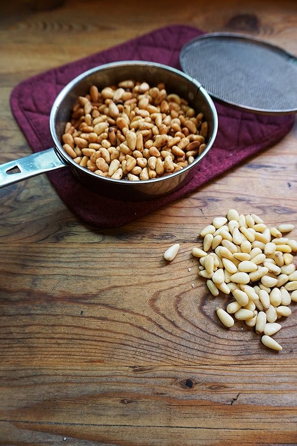 RSVP International Kitchen Roasting Collection Dishwasher Safe, Nut/Seed Toasting Pan, Stainless Steel