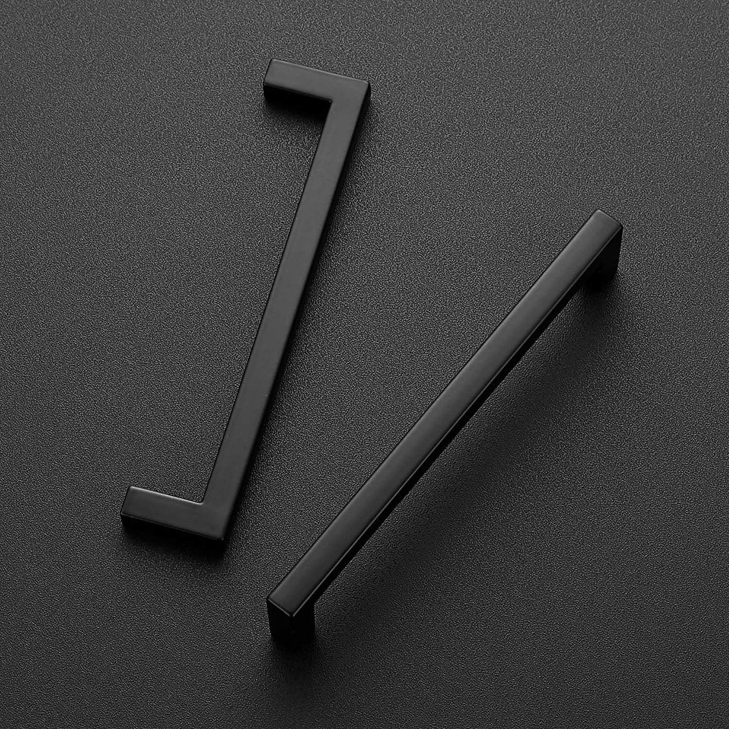 Ravinte 15 Pack 5 Inch Hole Center Solid Slim Square Pulls Matte Black Kitchen Cabinet Handles Square Bar Drawer Handles Flat Black Drawer Pulls for Cupboard Dresser and Cabinets