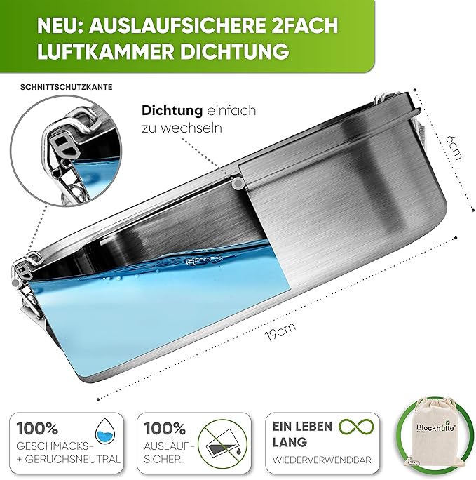 Blockhütte Personalized Bento Box for kids I 40oz I Stainless Steel Lunch Box Custom Name I Metal Lunch Box for kids I Non-Toxic, Eco-Friendly, Leakproof Lunch Container Adults I Personalized Gifts