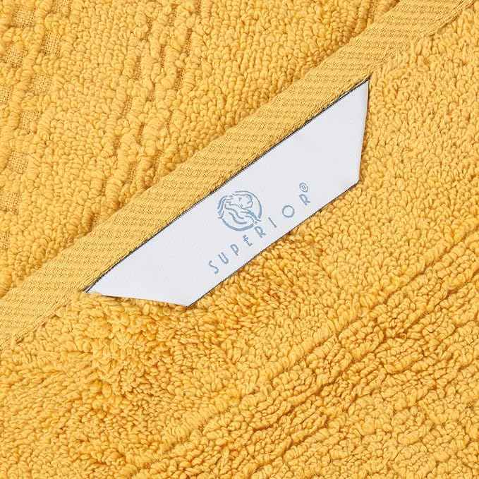 Superior Playa Zero Twist Cotton Medium Weight Towels, for Guest Bath, Bathroom, Shower, Spa, Plush, Quick Dry, Ultra-Soft Towels, Bath Essentials, Waffle Textured, 9 Piece Assorted Towel Set, Gold