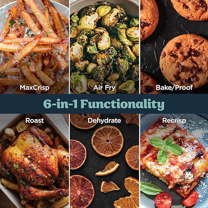 Ninja Crispi Pro 6-in-1 Glass Air Fryer | 450°F, Nontoxic, 6qt & 2.5qt Containers & Lids | Microwave, Freezer, Dishwasher Safe | Max Crisp, Air Fry, Bake, Roast, Recrisp, Dehydrate |Cyberspace AS101CY