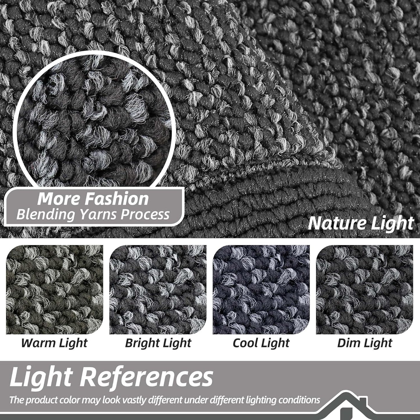 BEQHAUSE Indoor Door Mat 32" x 48", Dirt Trapper Door Mats Non-Slip Entryway Rugs Washable, Resist Dirt Absorbent Welcome Mat, Low Profile Floor Mats for Front Back Door and Entryway, Charcoal