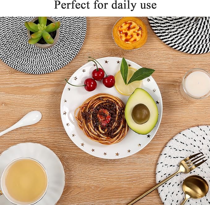 SHACOS 8 Inch Trivets for Hot Dishes, 4 Heat-Resistant Cotton Trivet Mats for Kitchen, Hot Pads for Countertops and Table, Pot Holders for Hot Pots and Pans, Black