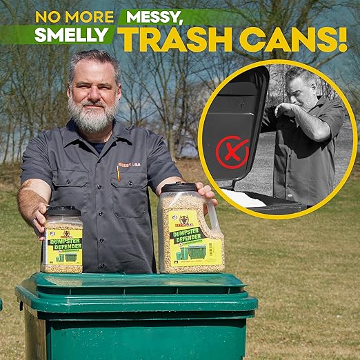 BEEST Dumpster Defender - 15lbs Outdoor Trash Can Deodorizer & Liquid Waste Absorber (Made in USA) Biodegradable Trash Can Odor Eliminator - Powerful Garbage Deodorizer for Always-Fresh Bins - 69 Cups