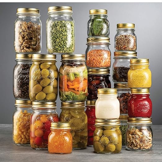 Bormioli Rocco Quattro Stagioni Small Glass Mason Jars 5 Ounce Mini Jars (6-Pack) with Metal Airtight Lid, For Jam, Jelly, baby food, Crafts, Spices, Dry Food Storage, Wedding favors, Decorating Jar