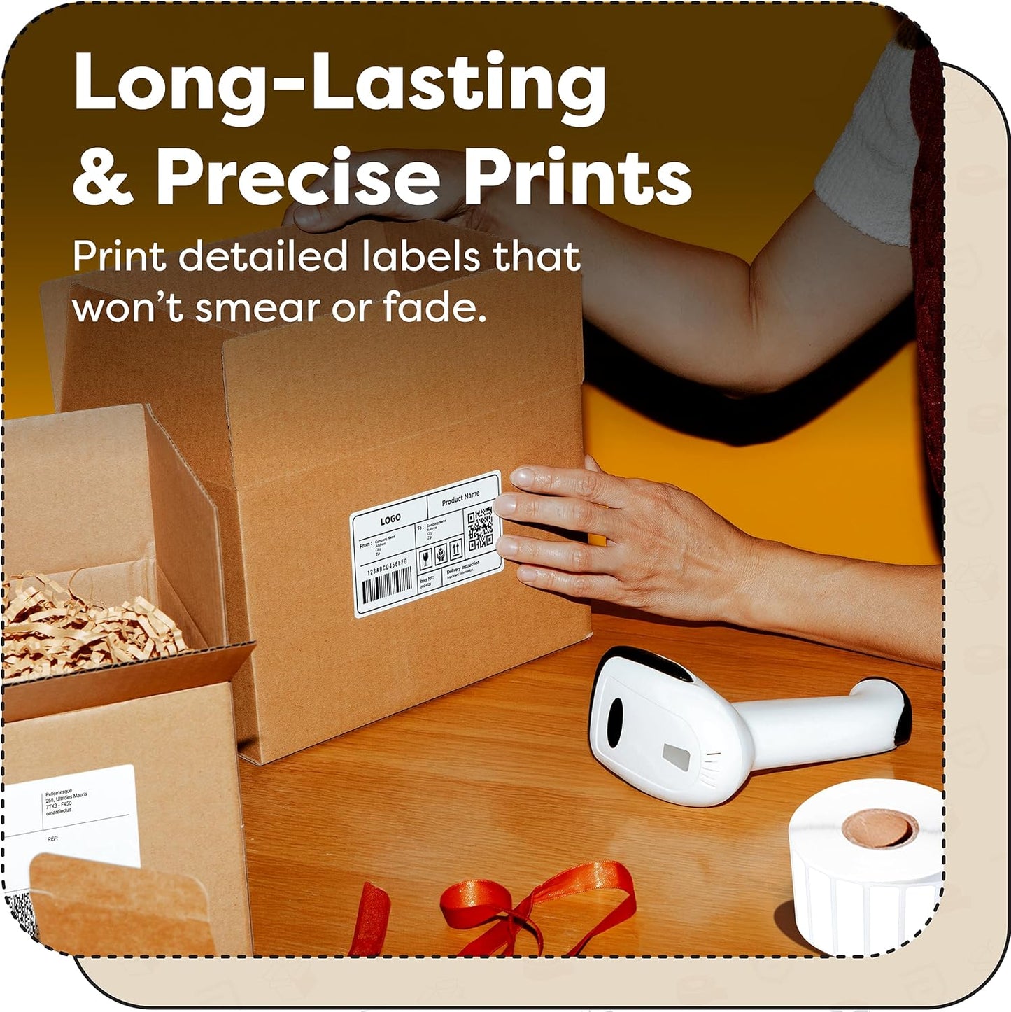 Aegis Adhesives - 4" X 4" Square Direct Thermal Labels Compatible with Rollo, Zebra, and Other Desktop Label Printers (10 Rolls, 350/Roll)