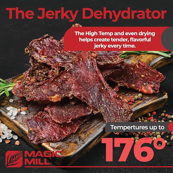 Magic Mill Pro Food Dehydrator Machine | 7 XL Stainless Steel Trays | Dryer for Jerky, Dog Treats, Herb, Meat, Beef, Fruit | Keep Warm Function, Digital Timer and Temperature Control, ETL Approved
