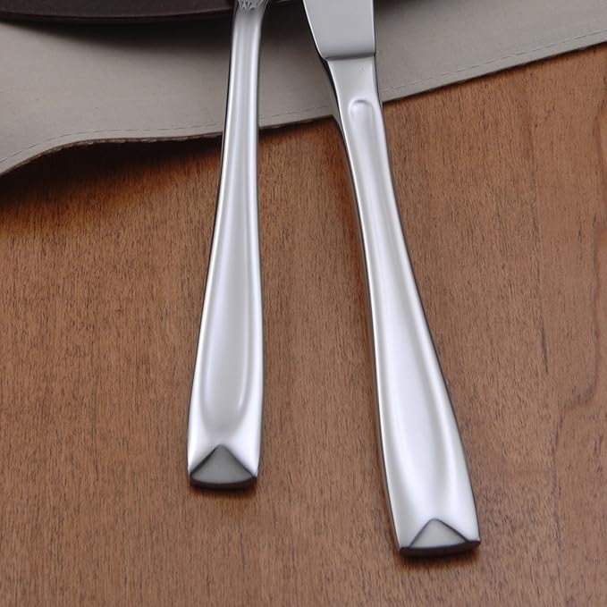 Oneida Lincoln 20 Piece Everyday Flatware, Service for 4, 18/0 Stainless Steel, Silverware Set, Dishwasher Safe, Silver (Pack of 3)
