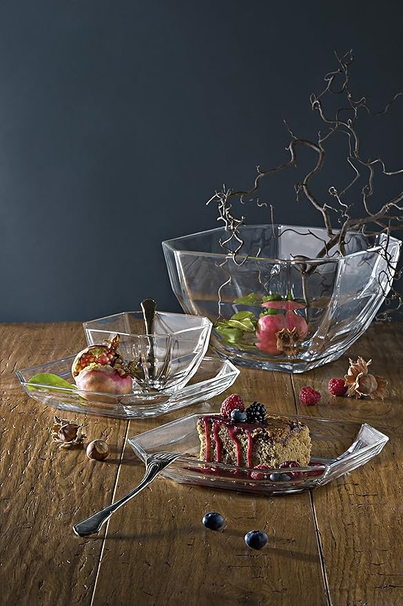 Barski Glass Large Centerpiece Octagon Bowl/Tray - 13" D European Quality - 13" Diameter - Serving Bowl - Made in Europe