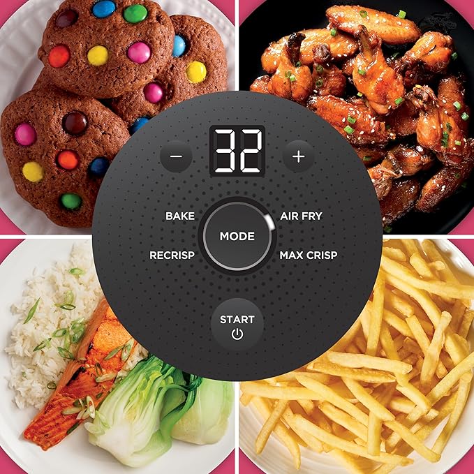 Ninja Crispi 4-in-1 Glass Air Fryer | 450°F | Non-Toxic | 4QT & 6-Cup Glass Containers w/Lids | Microwave, Freezer, Dishwasher Safe | Max Crisp, Air Fry, Bake, Recrisp | Cherry Crush | FN101DR