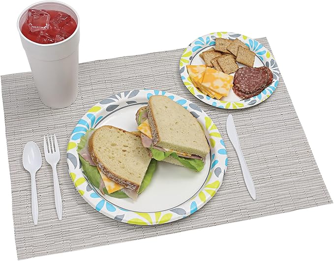 Genuine Joe Printed Paper Plates, 9" (Pack of 125)