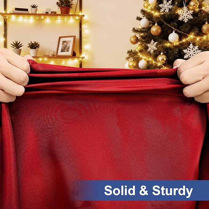 homing Rectangle Table Cloth Cover, Waterproof Polyester Elastic Fitted Tablecloth, Fits for 4 Foot Folding Tables, Washable Table Protector for Christmas, Holiday, Party (Red, 24" x 48")