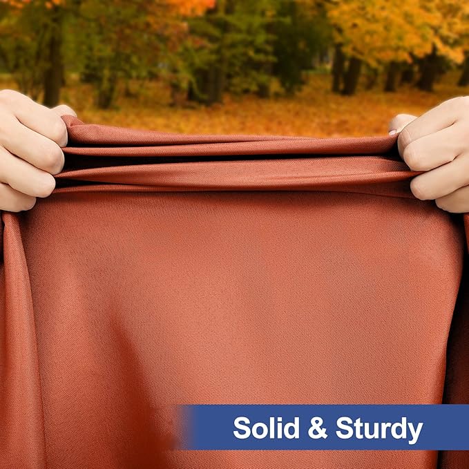 homing Rectangle Table Cloth Cover, Waterproof Polyester Elastic Fitted Tablecloth, Fits for 4 Foot Folding Tables, Washable Table Protector for Fall, Thanksgiving, Harvest Party (Rust, 30" x 48")