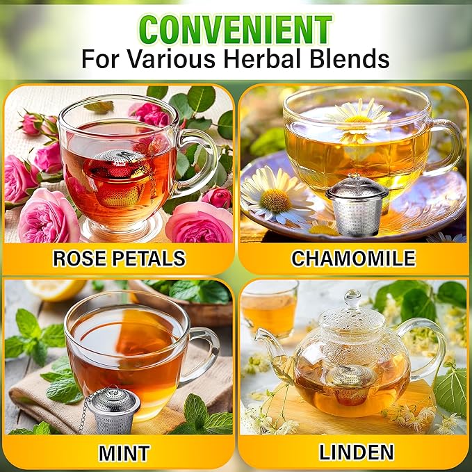 Set of 1 Large Tea Infuser, 1 Small Infuzers & Scoop With Bag Clip - Stainless Steel Tea Infuser for Loose Leaf Tea Steeper Tea Strainers for Loose Tea Diffusers for Loose Tea - Loose Tea Leaf Steeper