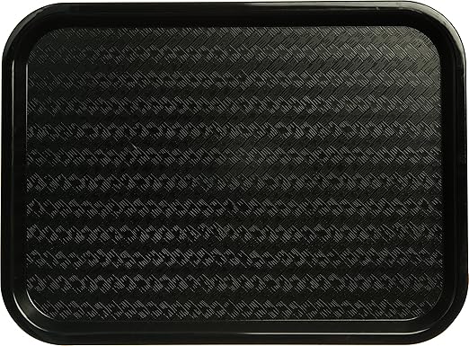 Carlisle FoodService Products CT121603 Café Standard Cafeteria / Fast Food Tray, 12" x 16", Black