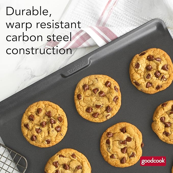 GoodCook AirPerfect Nonstick Air Insulated Cookie Sheet, 14" x 12", No Burning, Gray (Pack of 6)