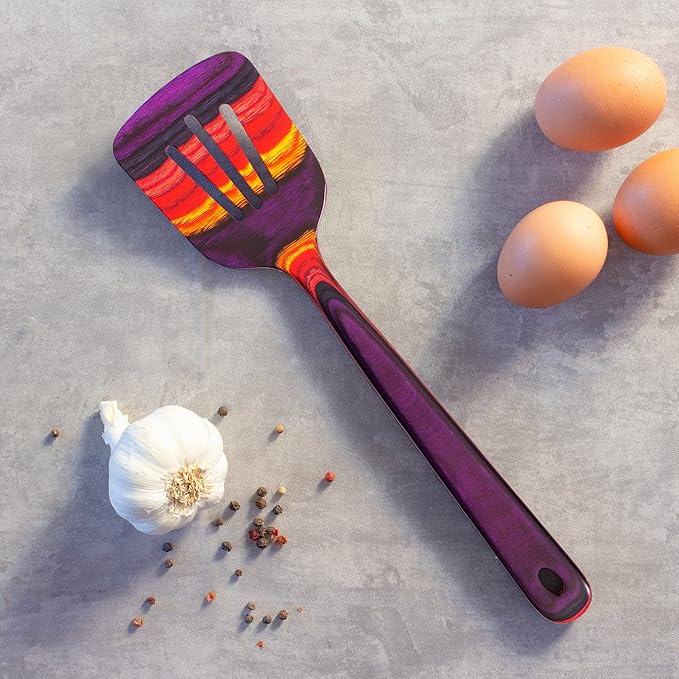 Totally Bamboo Baltique Waikiki Collection 12-1/2" Wooden Slotted Spatula, Safe for Nonstick