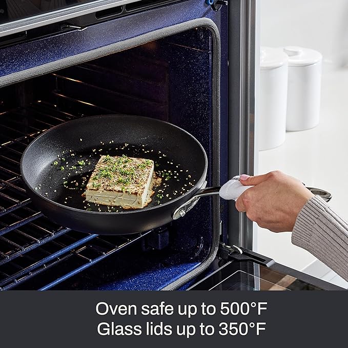 All-Clad HA1 Expert Hard Anodized Nonstick Double Burner Grill Pan For Stovetop 13 x 20 Inch, Grilling, Professional Cookware, Dishwasher-Friendly, Oven-Safe Up to 500°F, Black