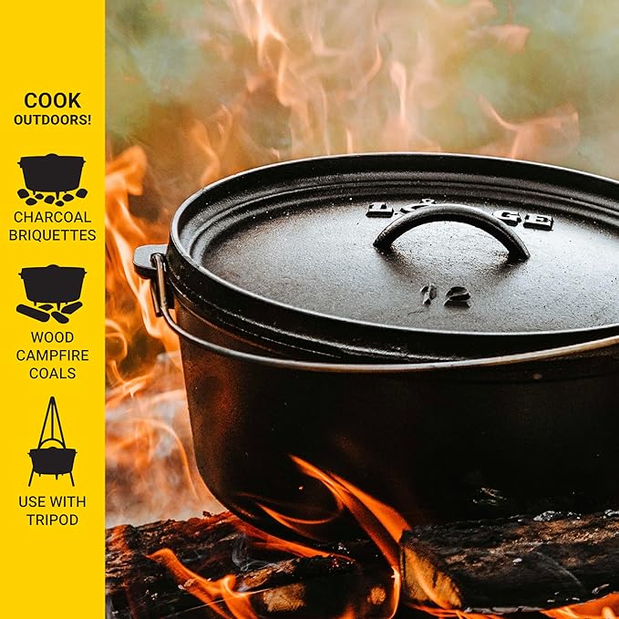 Lodge Boy Scouts of America Cast Iron Camp Dutch Oven, Pre-Seasoned, 6-Quart