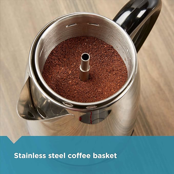 Farberware Electric Coffee Percolator,Stainless Steel Basket,Automatic Keep Warm,No-Drip Spout,8 Cup,(Pack of 6)