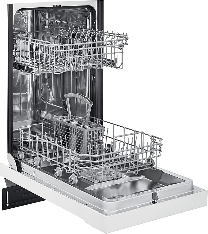 Frigidaire 18 in. ADA Compact Front Control Dishwasher in White with Dual Spray Arms, 52 dBA, includes room-of-choice delivery