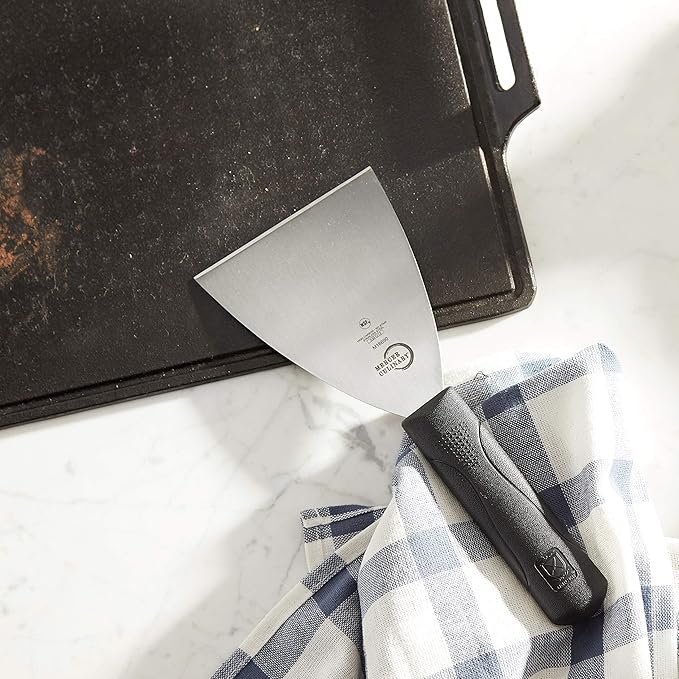 Mercer Culinary Millennia Grill Scraper, 4 Inch x 4-1/2 Inch Blade, Black Handle