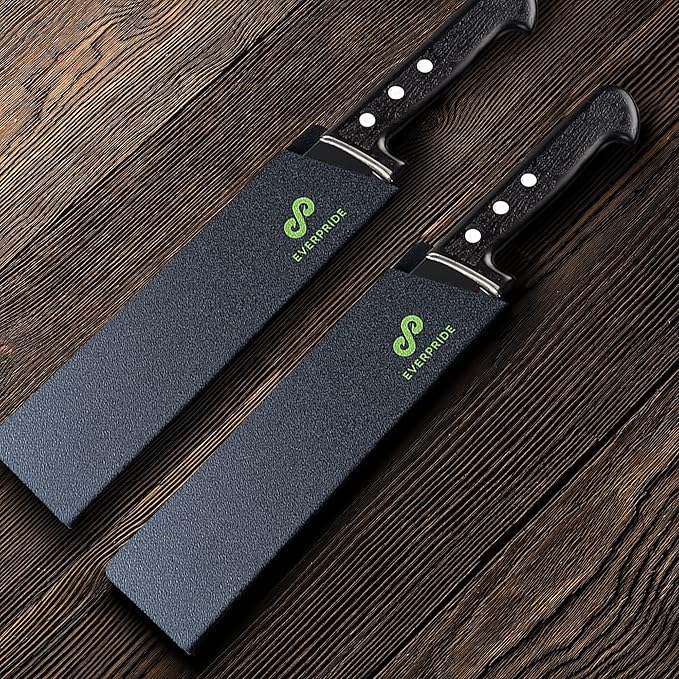 EVERPRIDE 8 Inch Chef Knife Sheath Set (2-Piece Set) Universal Blade Edge Cover Guards for Chef and Kitchen Knives – Durable, BPA-Free, Felt Lined, Sturdy ABS Plastic – Knives Not Included