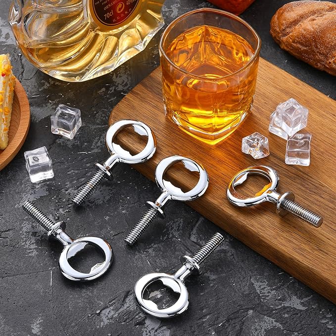 Metal Bottle Opener Kit Blank Bottle Opener Stainless Steel Open Inserts Hardware for Wedding Wine Party DIY Project Craft Wood Turning(Silver,30 Pieces)
