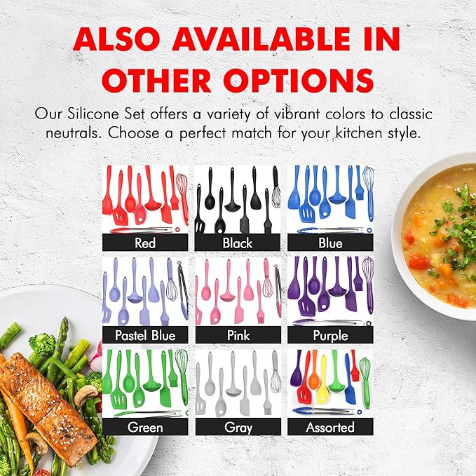 Chef Craft 9 Piece Multicolor Premium Silicone Kitchen Tool Set (42088)