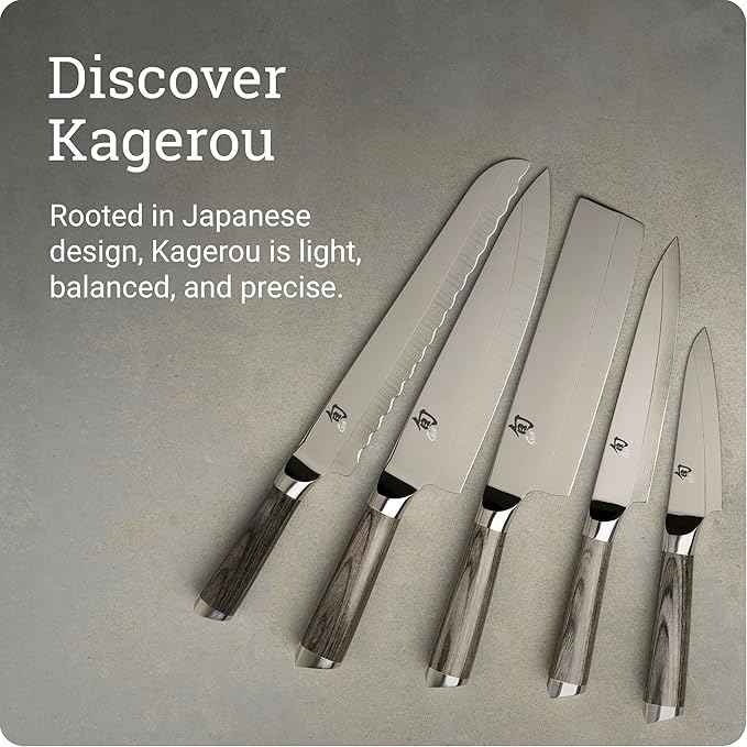 Shun Cutlery Kagerou Nakiri Knife 6.5 Inch, Ideal Sharp Chopping Knife for Vegetables and All-Purpose Chef Knife, Professional Nakiri Knife, Handcrafted Japanese Kitchen Knife