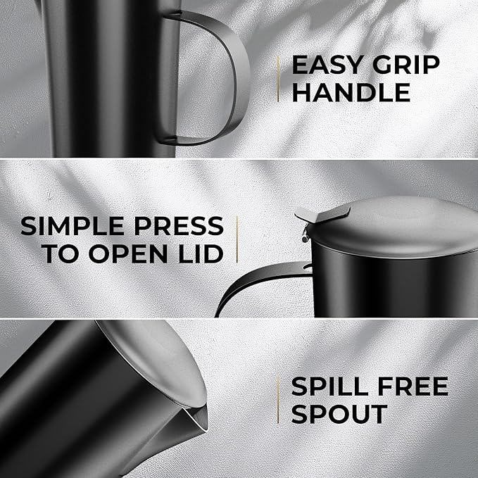 Stovetop Espresso Maker, Stainless Steel Moka Pot 6 Cup, Gold Espresso Maker (12 fl oz), Italian Coffee Pot, Compatible with Gas, Electric and Induction, Black & Gold Finish