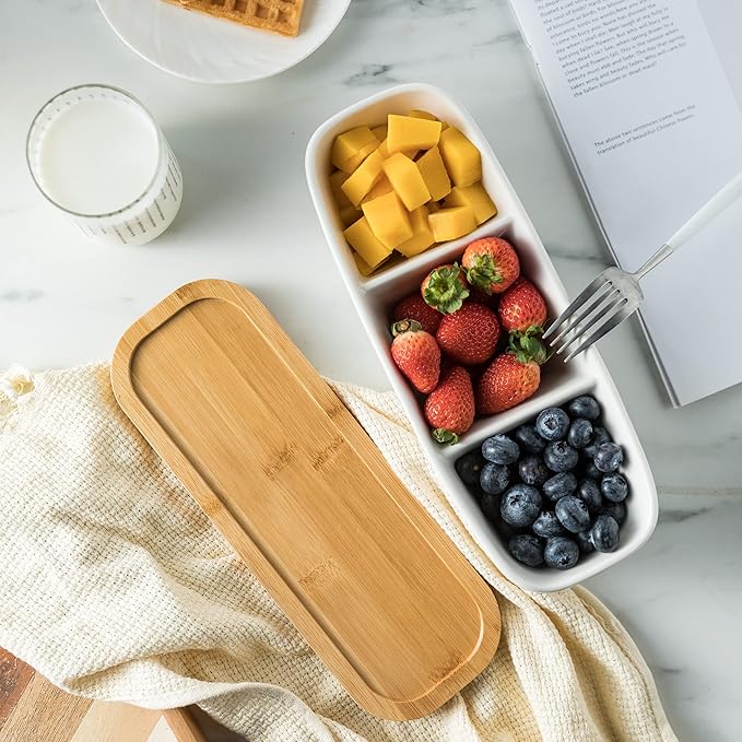 Miamolo Condiment Tray and Spoon Rest, Ceramic Spoon Holder for Stove Top, Cute Coffee Spoon Rest with Ruffled Edge for Coffee Bar, Housewarming Christmas Gift
