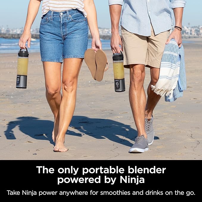 Ninja Blast Portable Blender, Cordless, 18oz. Vessel, Personal Blender for Shakes & Smoothies, BPA Free, Leakproof Lid, USB-C Rechargeable, Black, BC151BKC (Canadian Version) (Renewed)