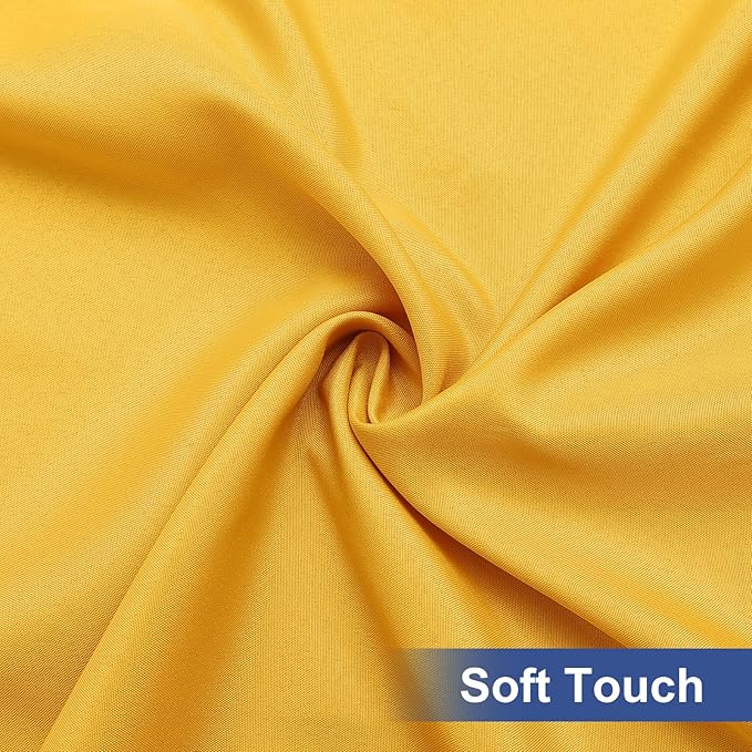 homing Rectangle Table Cloth Cover, Waterproof Polyester Elastic Fitted Tablecloth, Fits for 6 Foot Folding Tables, Washable Table Protector for Fall, Thanksgiving (Mustard Yellow, 30" x 72")