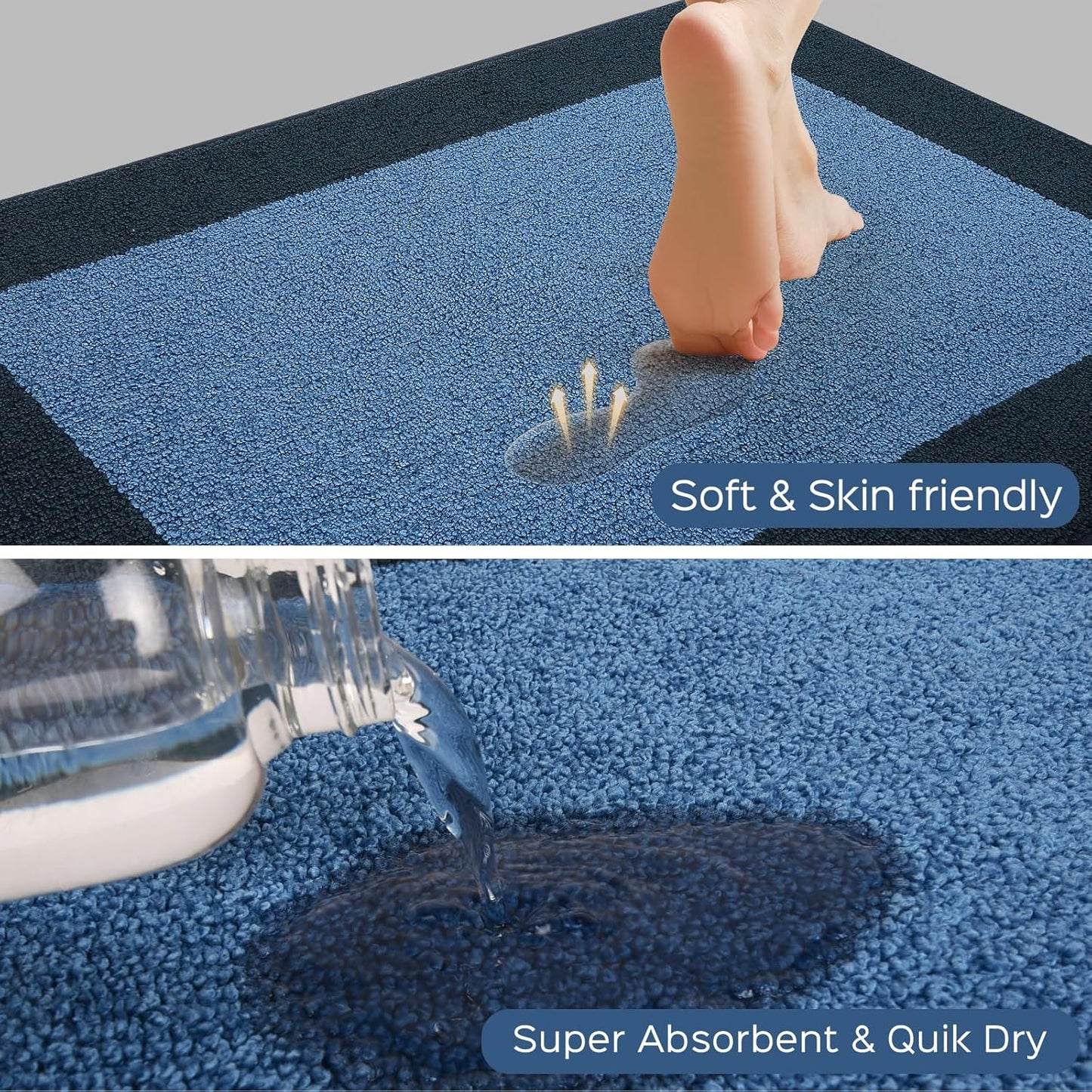 Machine Washable Throw Rug 24" x 36", Non Slip Kitchen Mat for Floor, Absorbent Entryway Rug for Kitchen, Bathroom, Door