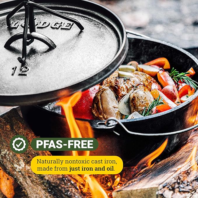 Lodge Boy Scouts of America Cast Iron Camp Dutch Oven, Pre-Seasoned, 6-Quart