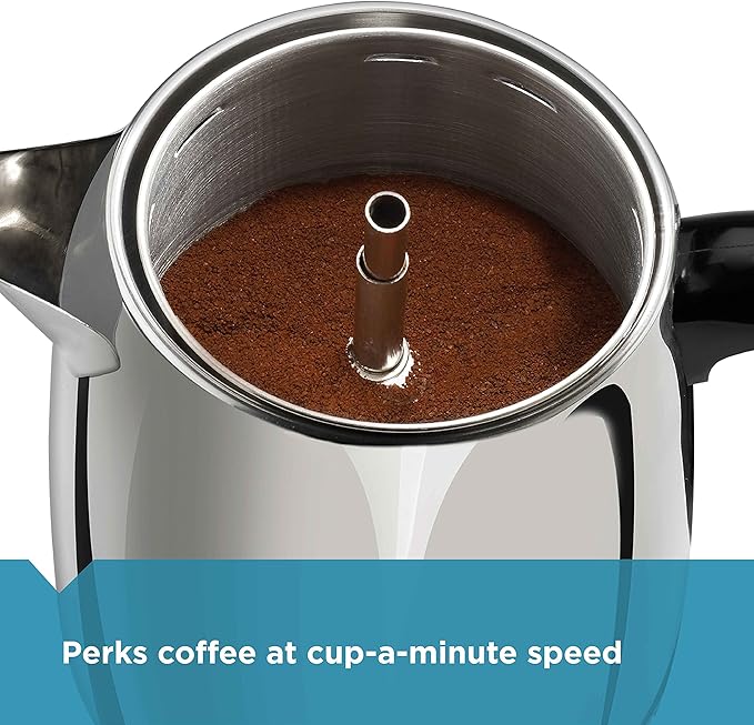 Farberware Electric Coffee Percolator,Stainless Steel Basket,Automatic Keep Warm,No-Drip Spout,8 Cup,(Pack of 6)