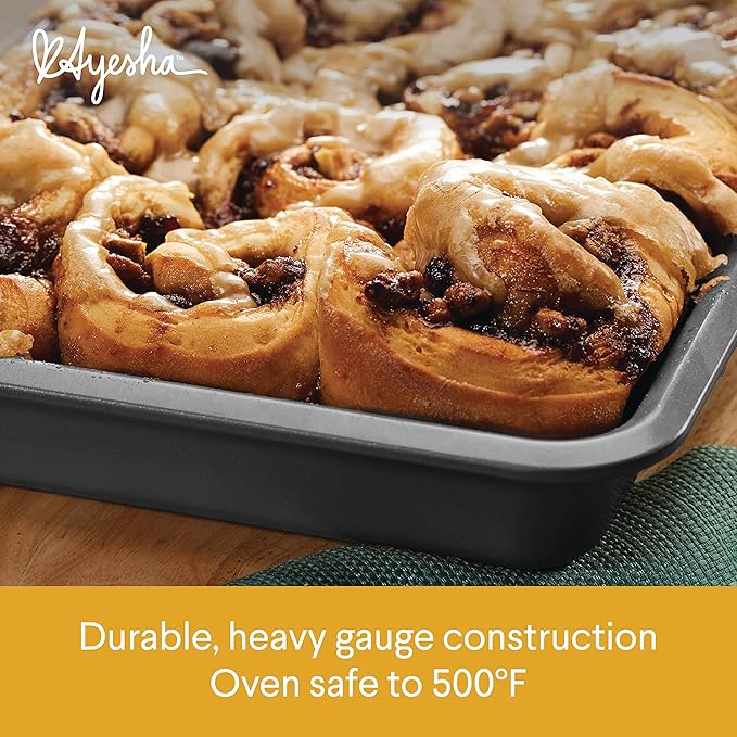Ayesha Curry Nonstick Bakeware Set with Nonstick Bread Pan, Cookie Sheet, Baking Pan, Baking Sheet and Cake Pans - 6 Piece, SIlver