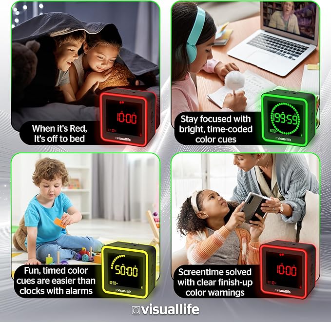 Visual Life Timer for Kids, Adults, ADHD, Autism & Dyslexia - New Timed Color Cues Anchor Focus, Track Progress & Guide Transitions - for Home, Teacher Classrooms, Homeschool, Business & Groups